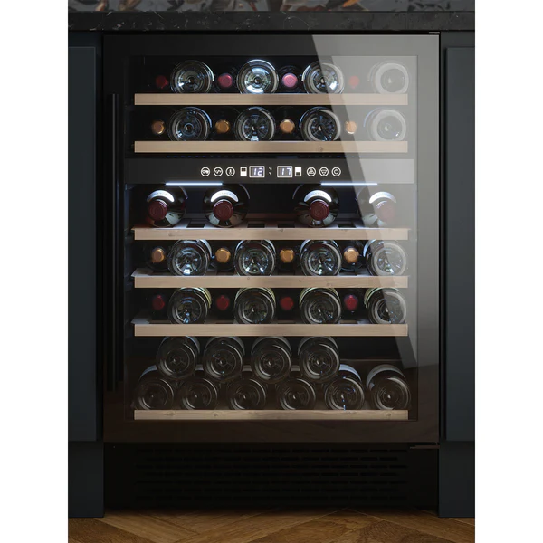 Cata UBBKWC60F - Black 51 Bottle Wine Cooler - Dual Zone - 60cm