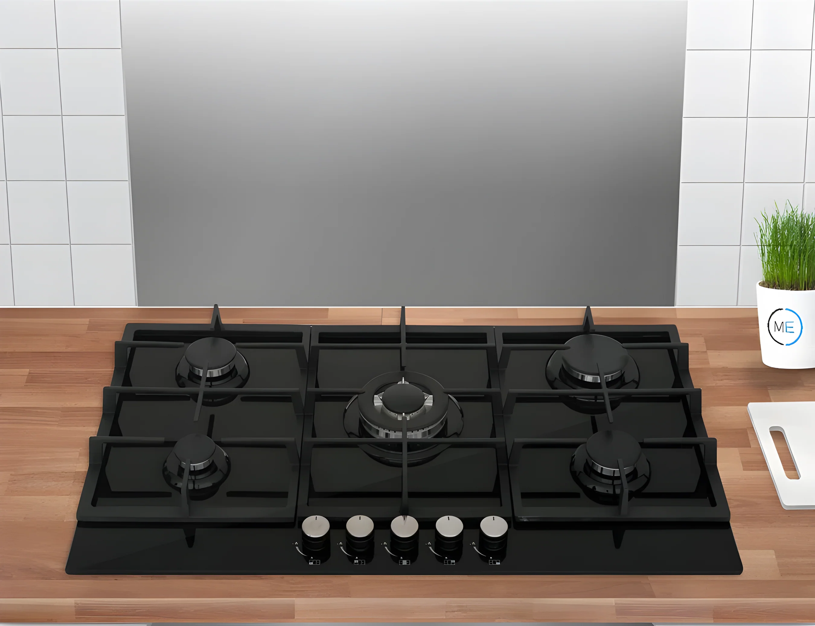 Cata UBGOG901BK - 90 cm Black 5 Zone Gas Hob - Image 2