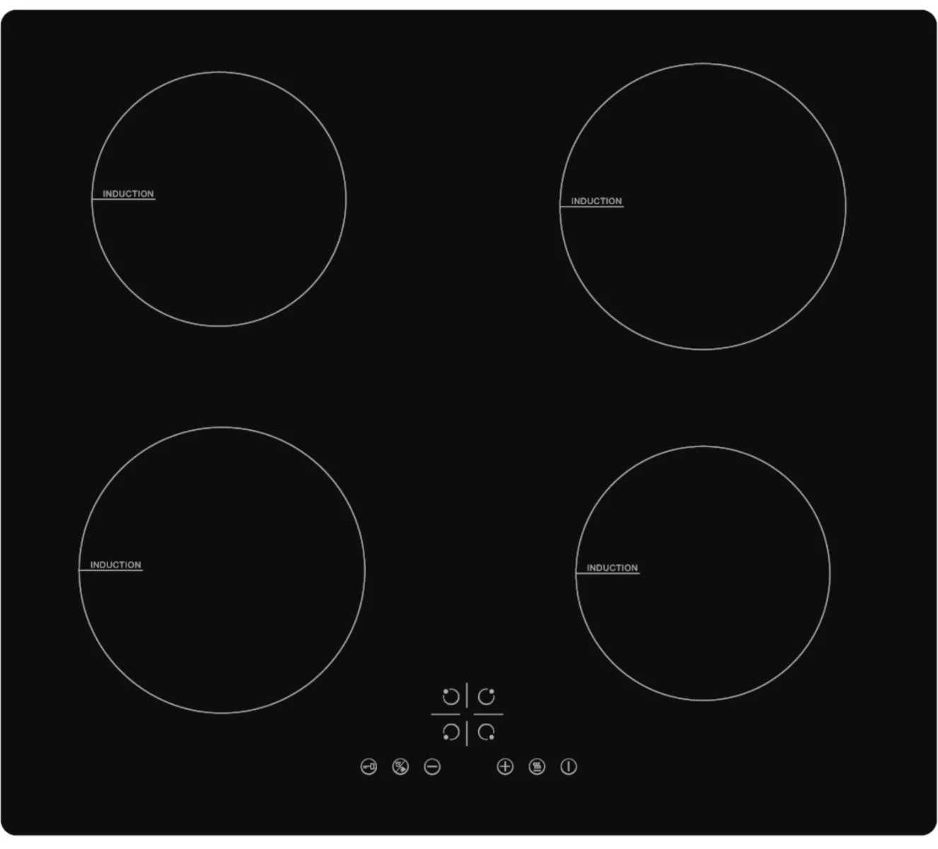 Cata UBIND60FLC - Black 4 Zone Induction Hob