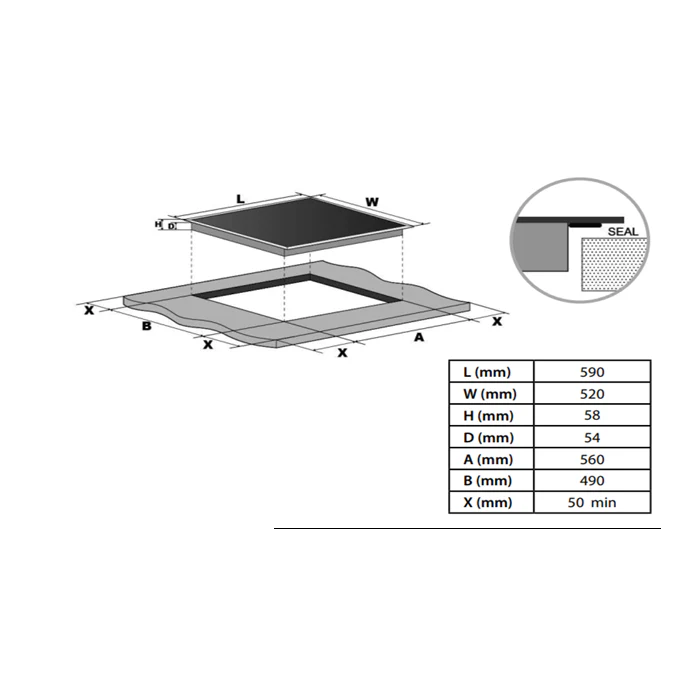 Cata UBIND60MS - Black 4 Zone Induction Hob - 60cm - Image 3
