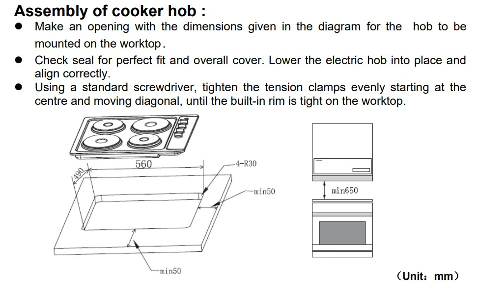 Cata UBSPH60KCR - Stainless steel 4 Zone Solid Plate Hob - Image 2