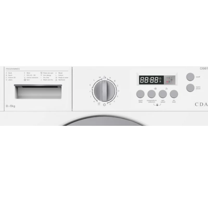 CDA CI981 - White Integrated 8KG/6KG Washer Dryer - 1400 RPM - B/E energy - Image 3