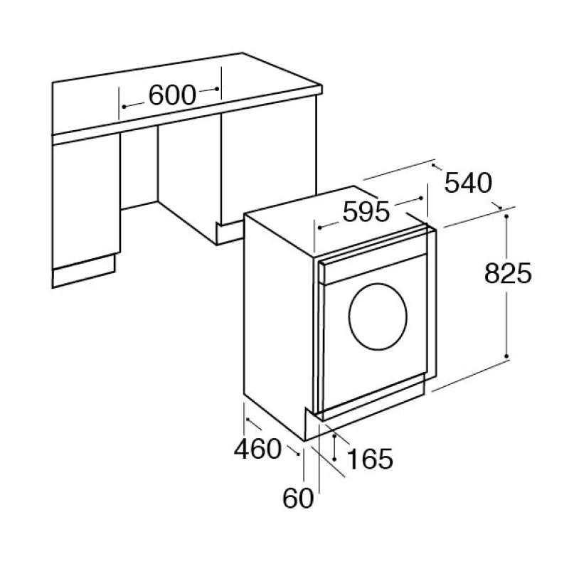 CDA CI981 - White Integrated 8KG/6KG Washer Dryer - 1400 RPM - B/E energy - Image 4