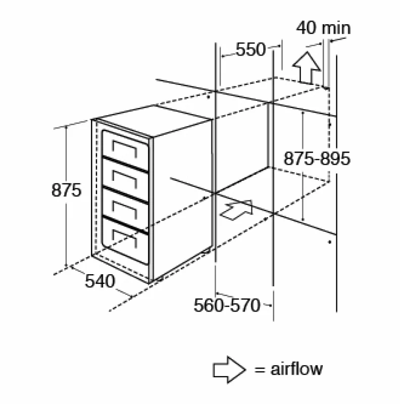 CDA FW482 - White Integrated Freezer - F energy - Image 3