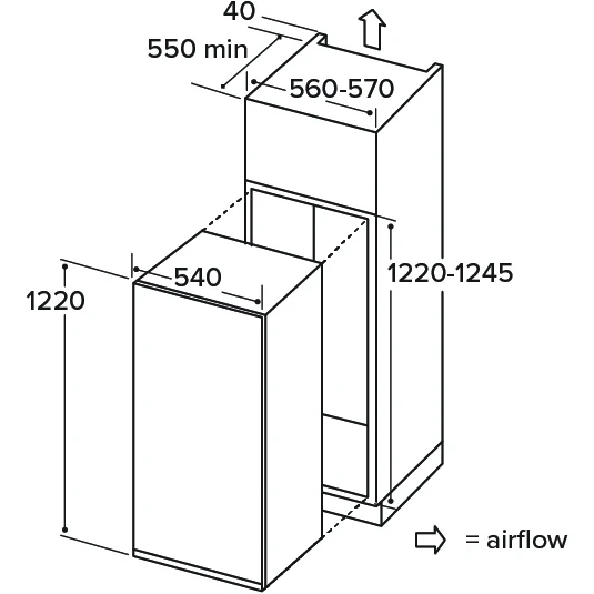 CDA FW522/3 - White Built-in Fridge - 197L - E Rated - Image 2