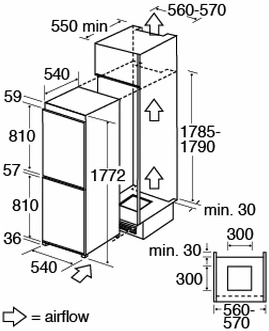 CDA FW852 - Fully Integrated 50/50 Fridge Freezer - 228 Litres Total - E Energy Rating - Image 2