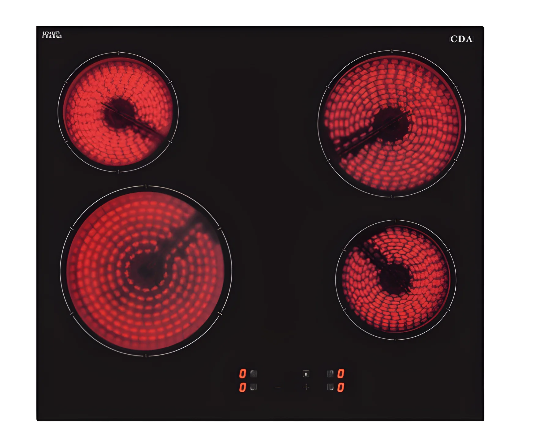 CDA HC6621FR - Black 4 Zone Ceramic Hob