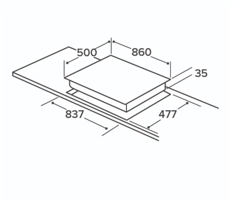 CDA HG9351SS - Stainless steel 5 Zone Gas Hob - Image 2