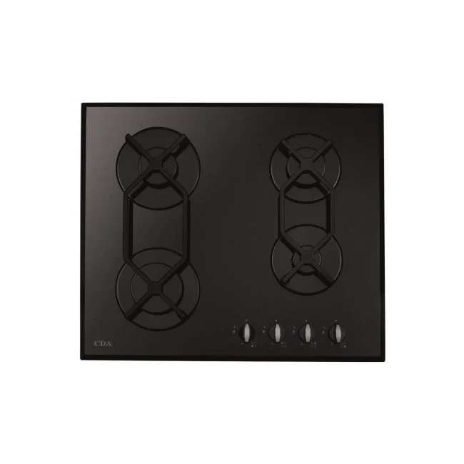 CDA HVG620BL - Black 60cm Four Burner Gas-on-glass Hob - 7.5kW - Image 2