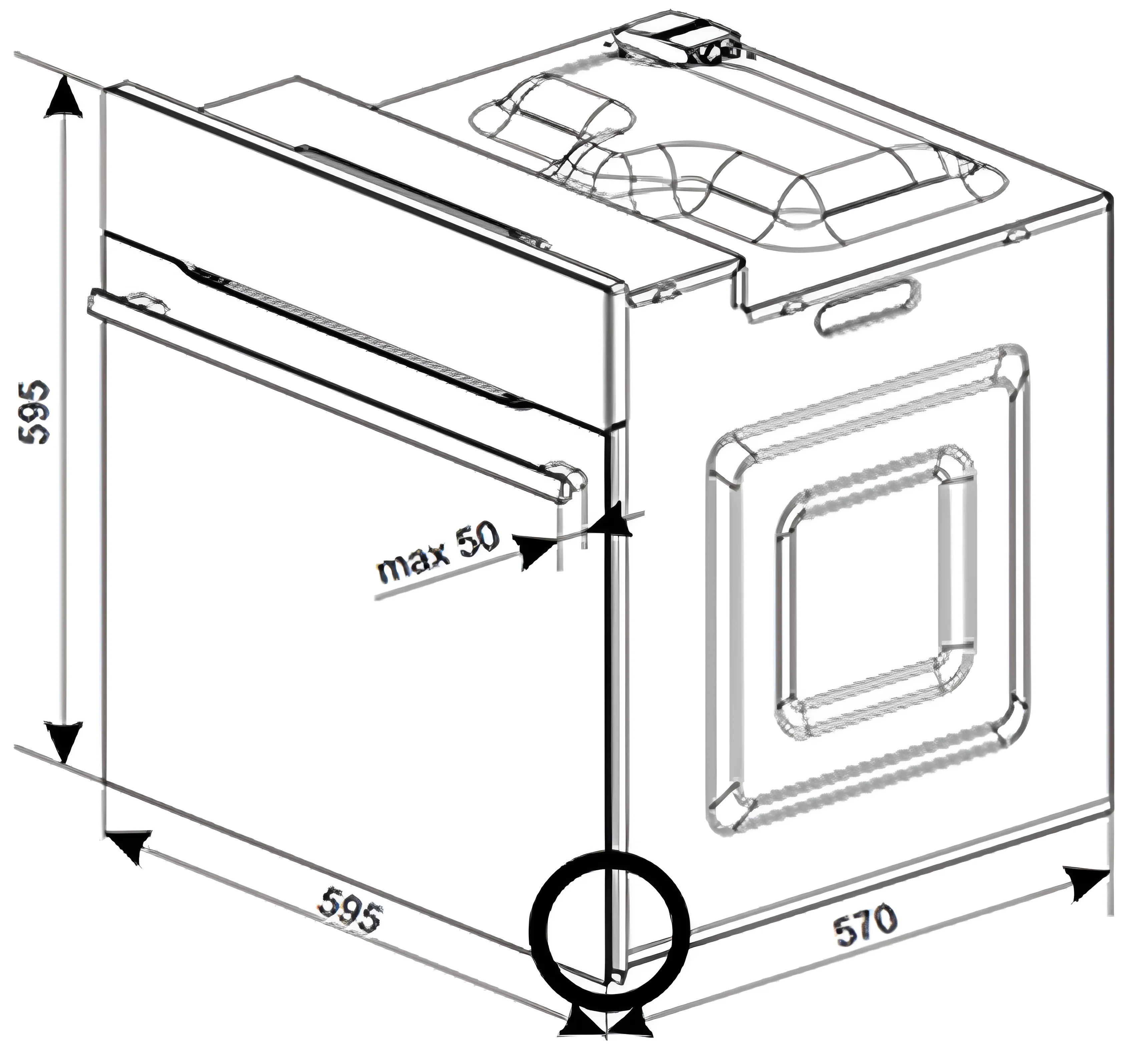 CDA SC020SS - Stainless Steel 65L Single Oven - 59.5 x 59.5 x 57cm - A Energy - Image 4