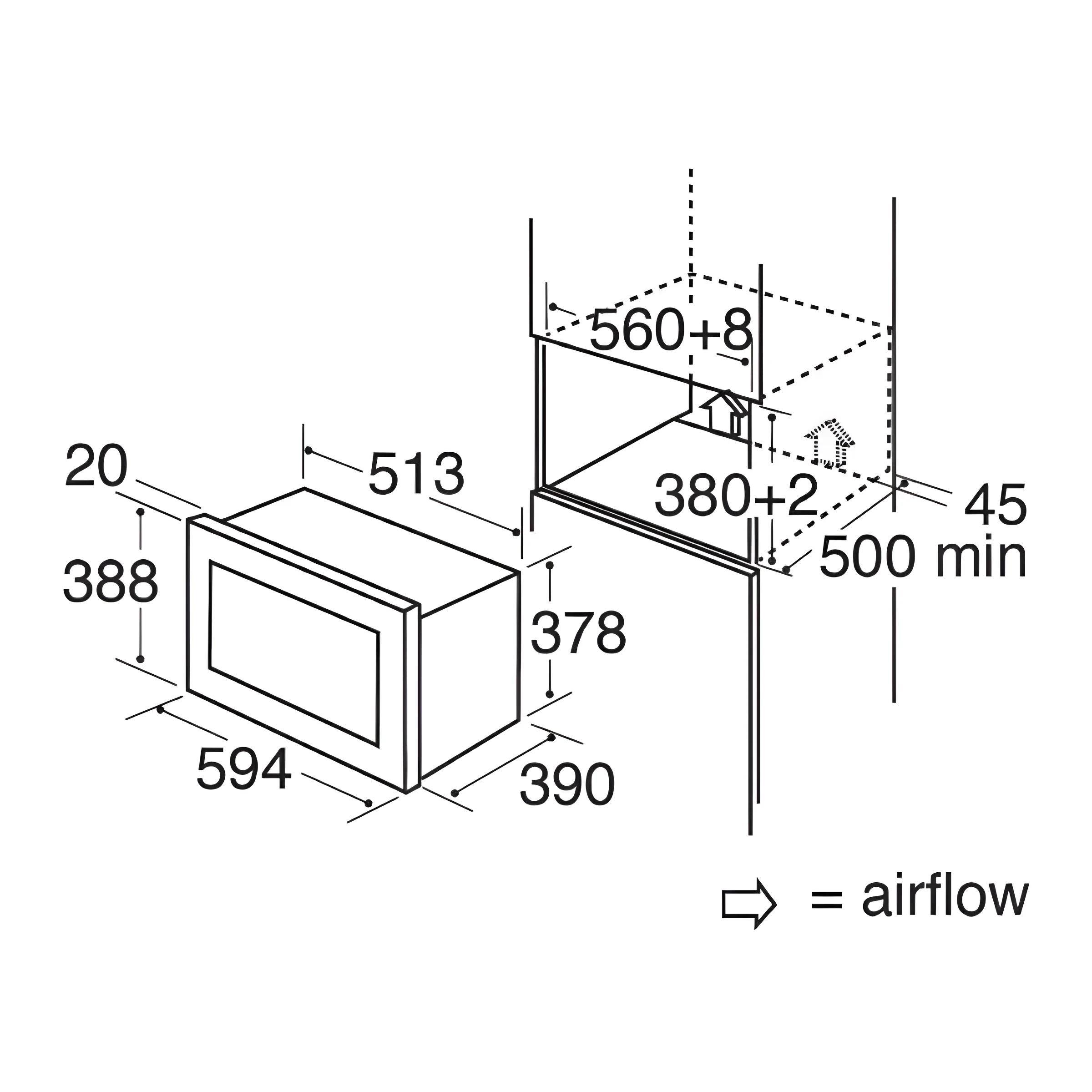 CDA VM131SS - Stainless steel Built in Microwave - Image 2