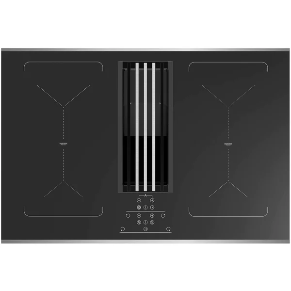 Cata ICONFXP75DDS - Stainless Steel/Black 77cm Induction Hob - Built-in Extractor
