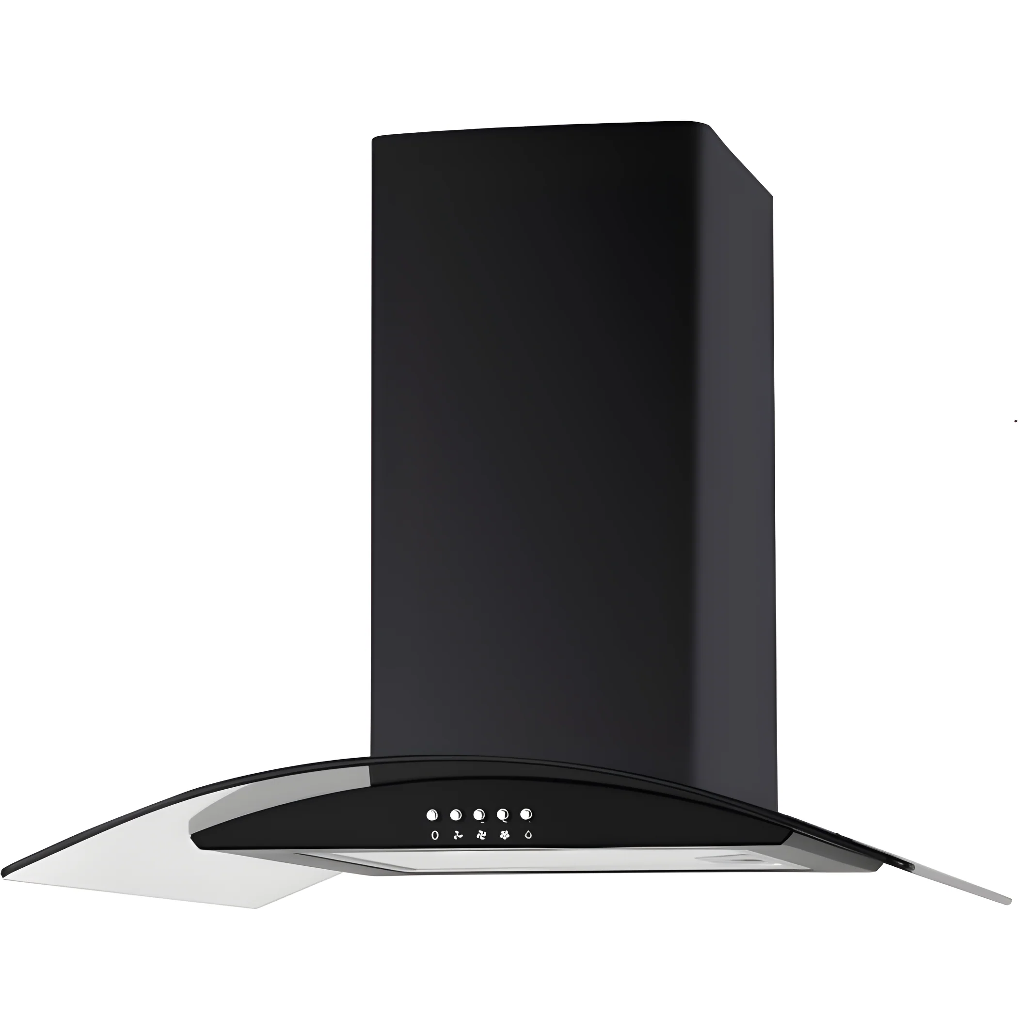Cata UBSCG60BK - Black 60cm Curved Glass Cooker Hood - B Energy Rating