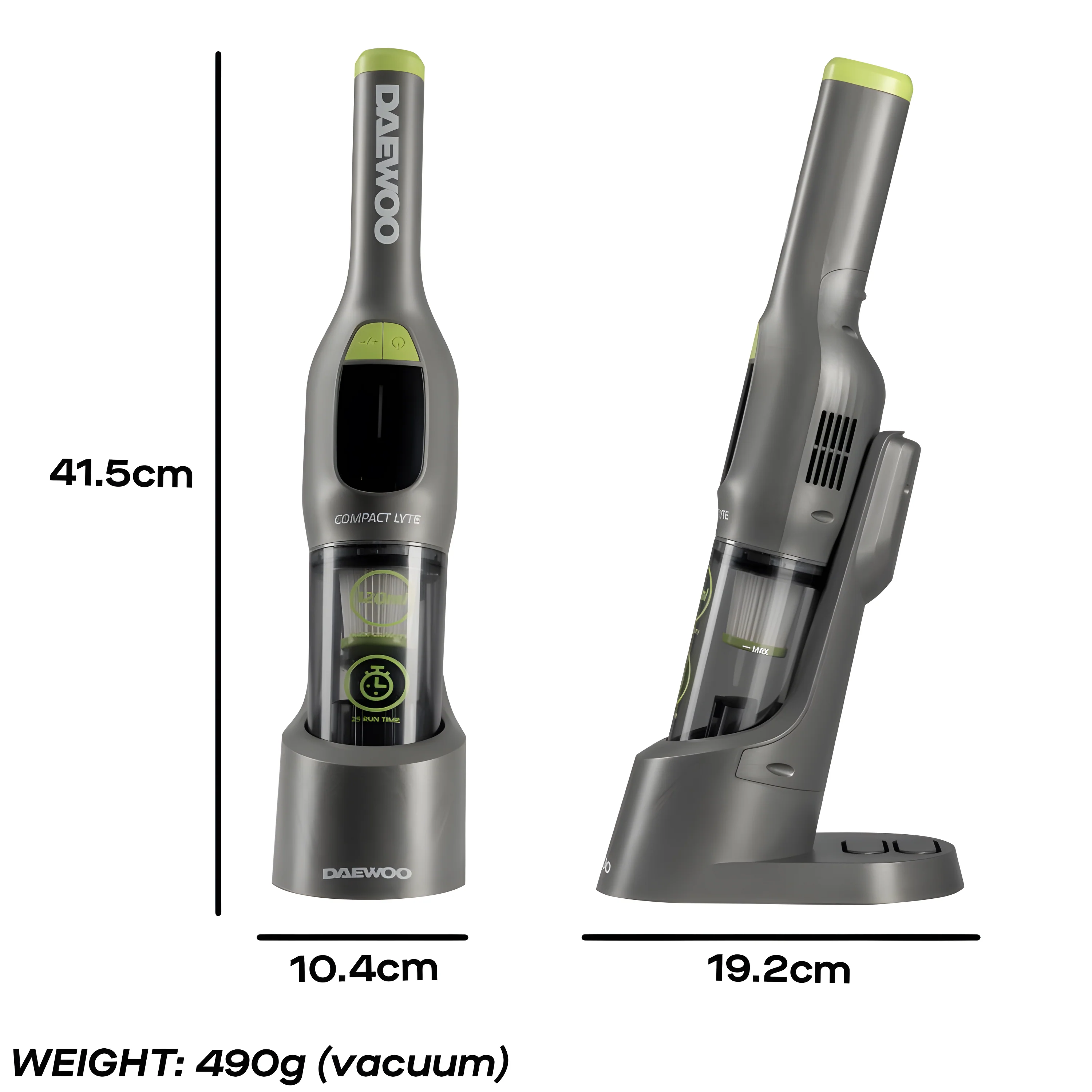 Daewoo FLR00158GE - 7.4V Compact Lyte Cordless Handheld Vacuum Cleaner - 25min Runtime - Image 2