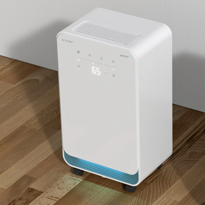 EcoAir DC12 MK3 - White 12L Dehumidifier - Digital Display - 2L Tank - Image 2