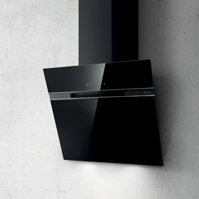 Elica ASC-LED-60-BLK - Black 60cm Angled Hood Extractor - 757 m³/h Capacity - B Energy Rating - Image 2