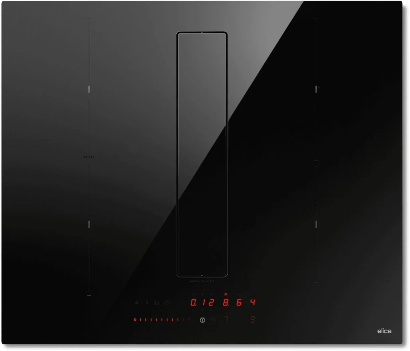Elica NT-ALPHA-B-80 78cm Vented Induction Hob Ducted/Recirculating Ventilation, Black, A Rated