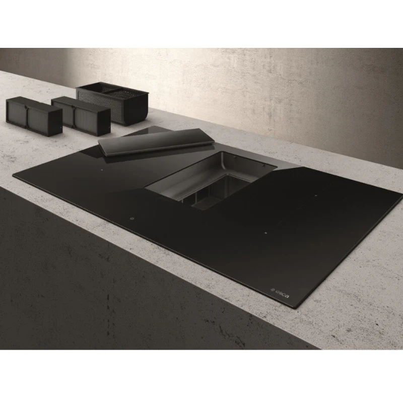 Elica NT-ALPHA-B-80 78cm Vented Induction Hob Ducted/Recirculating Ventilation, Black, A Rated - Image 3