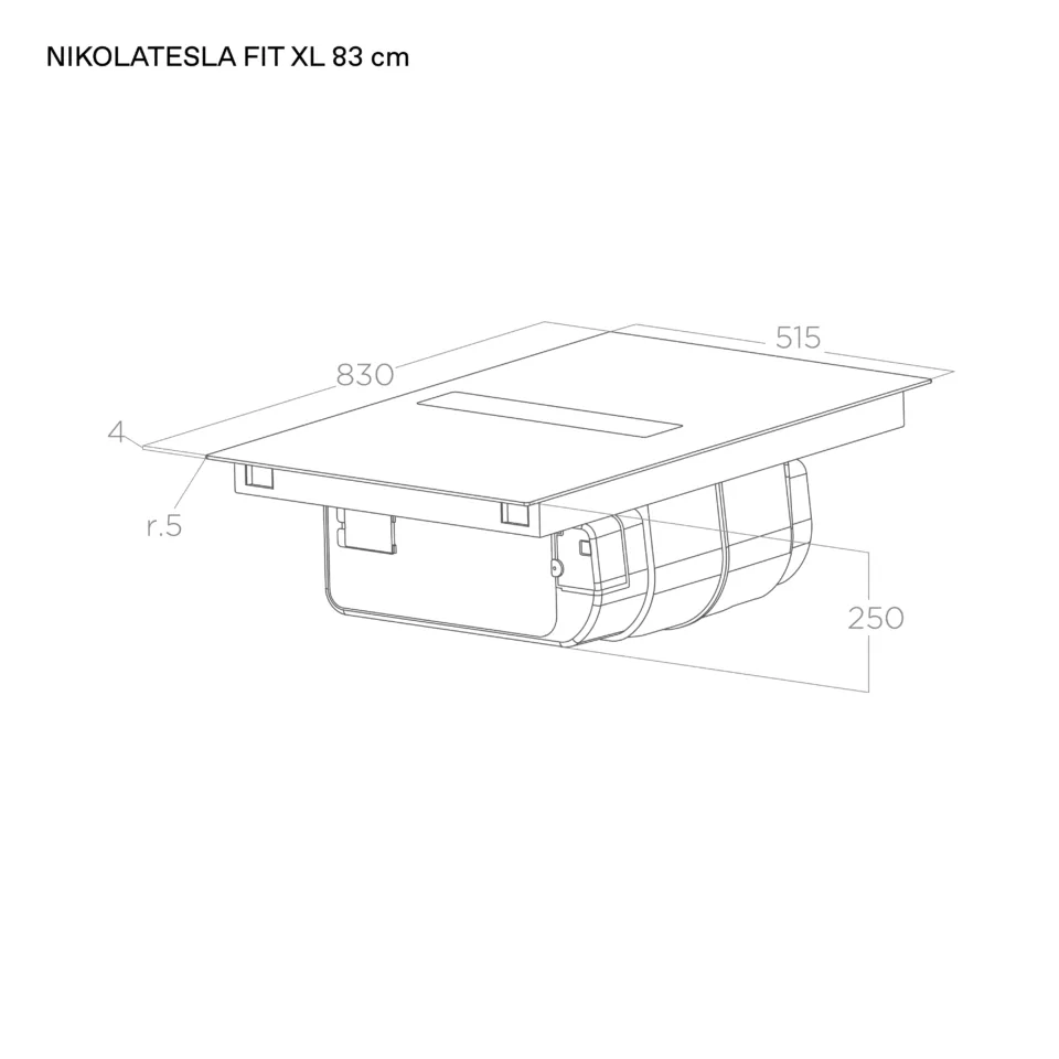 Elica NT-FIT-XL-RAW - Matt Black Vented Induction Hob - 83cm 4 Zones - A Energy - Image 3