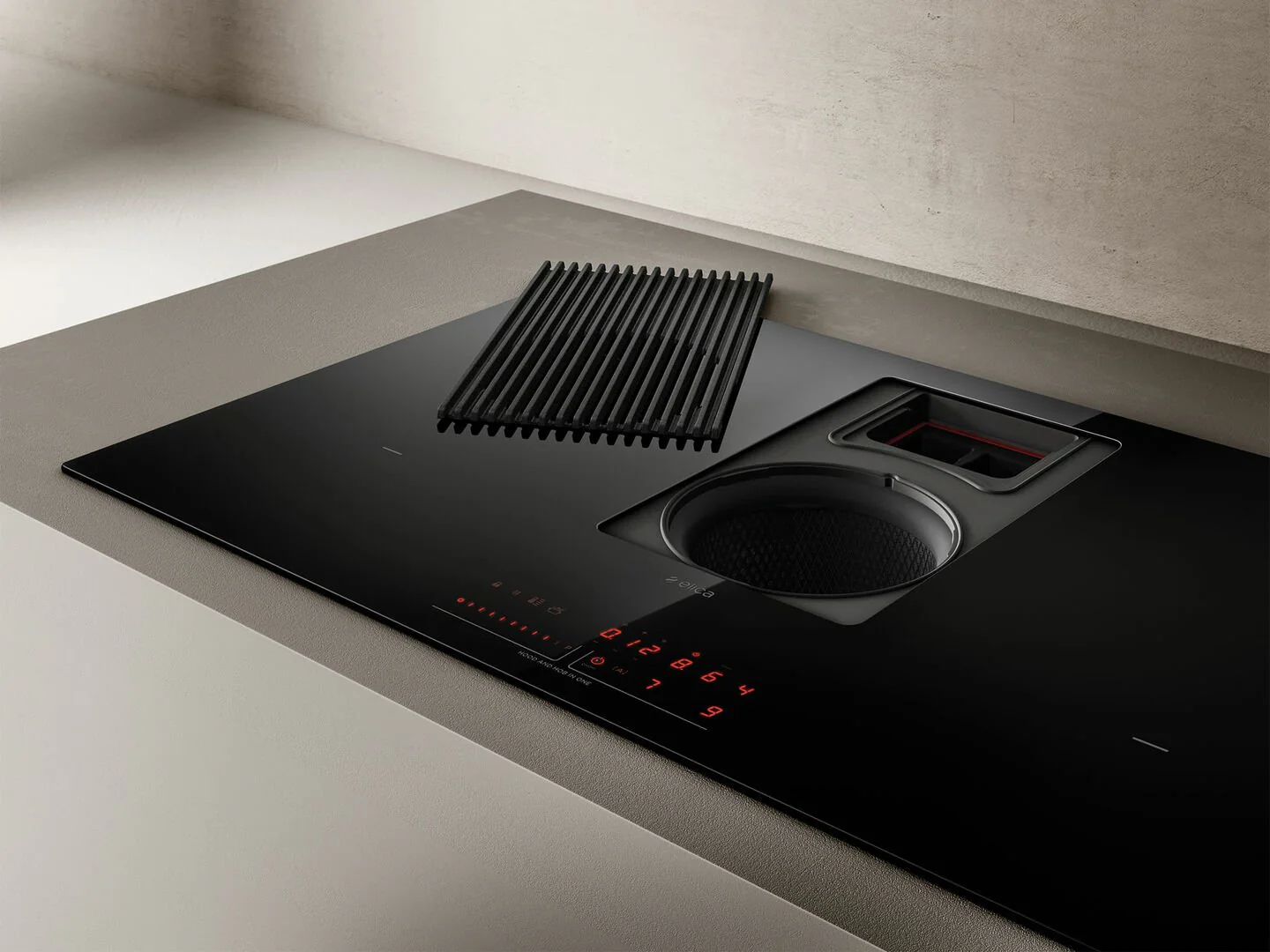 Elica NT-PRIME-DO - Black Induction Hob with Integrated Extraction - Image 2