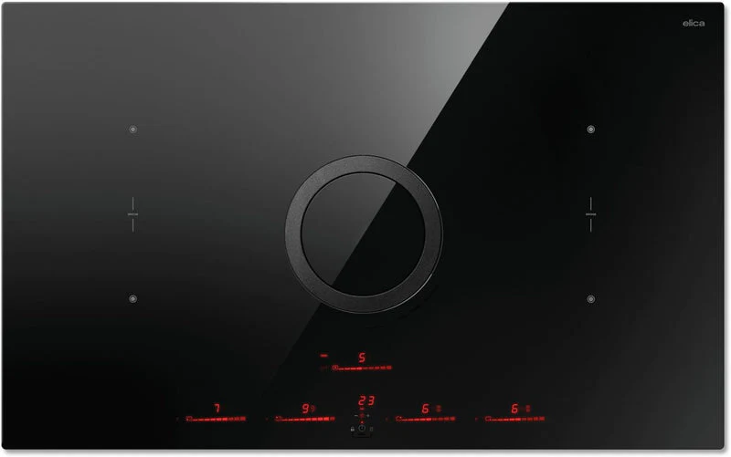 Elica NT-SWH-EVO-BL - Black 80cm Venting Hob - 4 Induction Zones - B Energy
