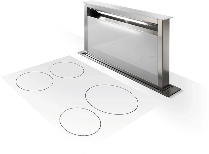 Faber FABULA-PLUS-EV8-A90 - Black Glass/Stainless Steel 90cm Downdraft Extractor - A Rated - Image 3