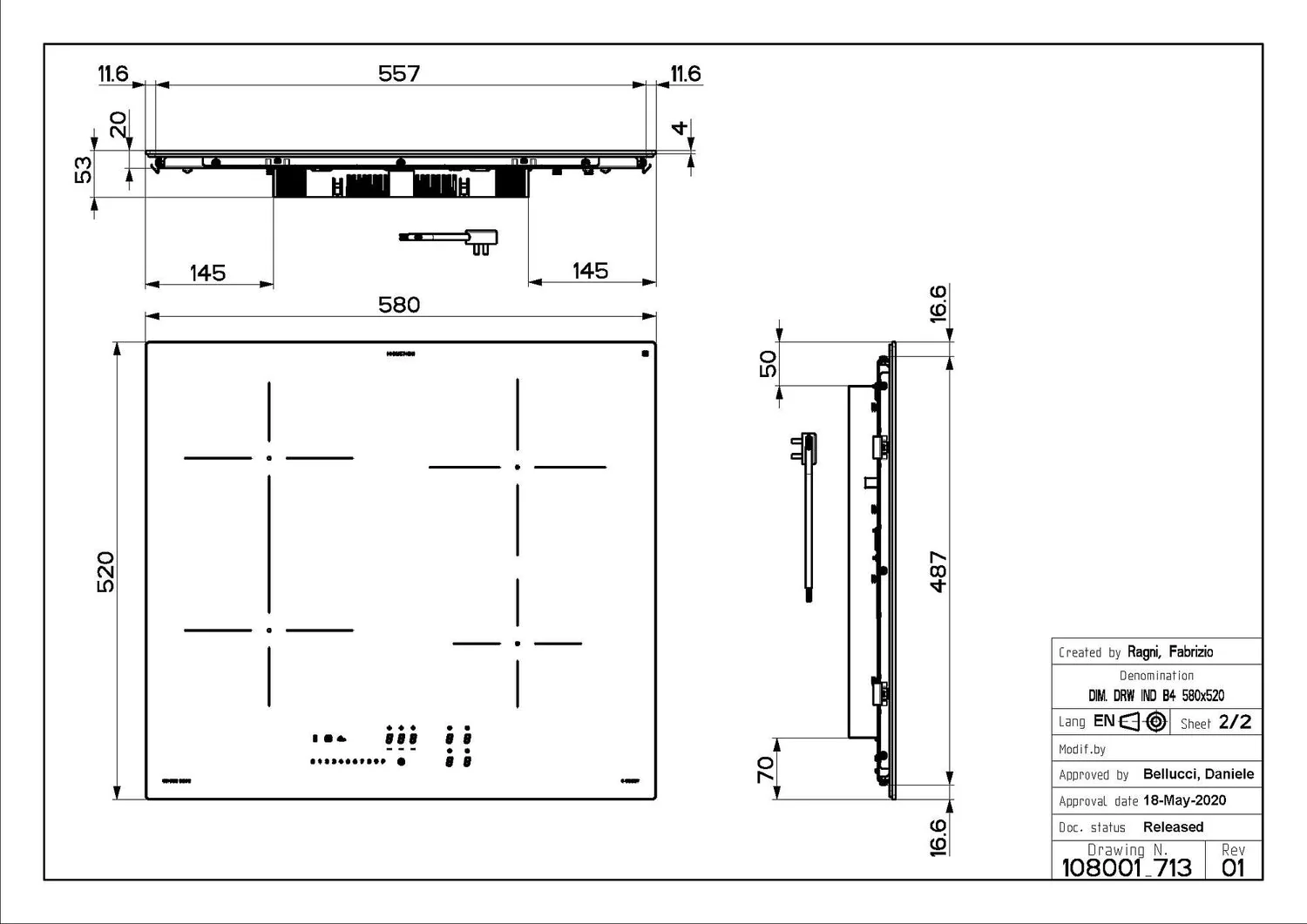 Faber FCH 64 BK KL - Black 60cm 4 Zone Induction Hob - 3000W Zones - Energy Rating Unspecified - Image 3