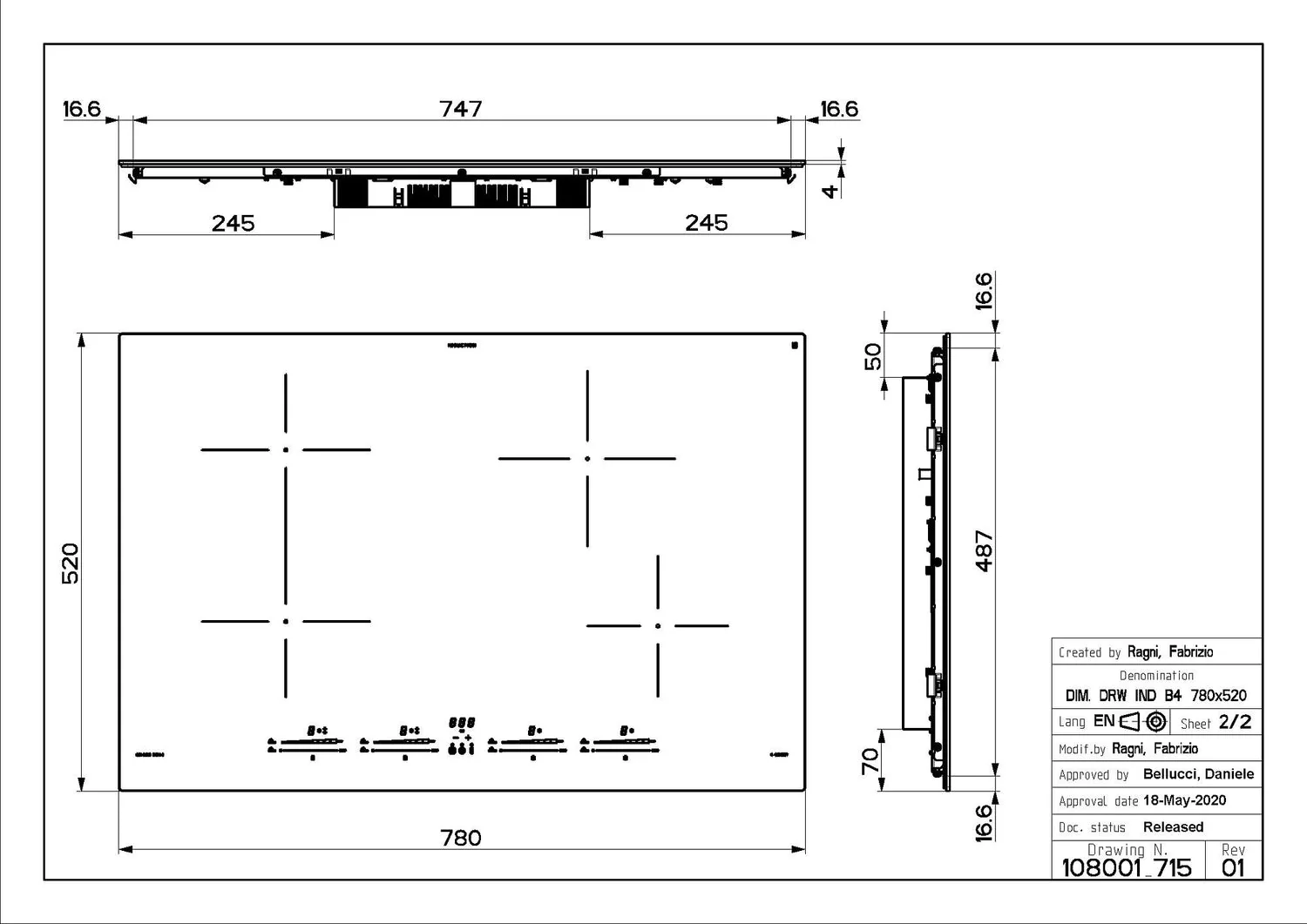 Faber FCH 84 GR KL - Grey 80cm 4 Zone Induction Hob - Slider Touch Controls - A Energy Rating - Image 3