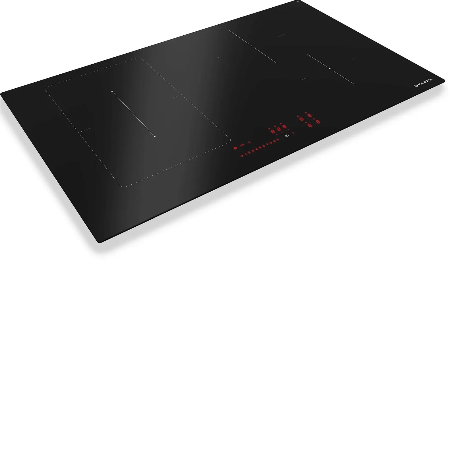 Faber FCH 84 KL - Black Glass/Grey Glass Induction Hob - 4 Zones - 9 Power Levels