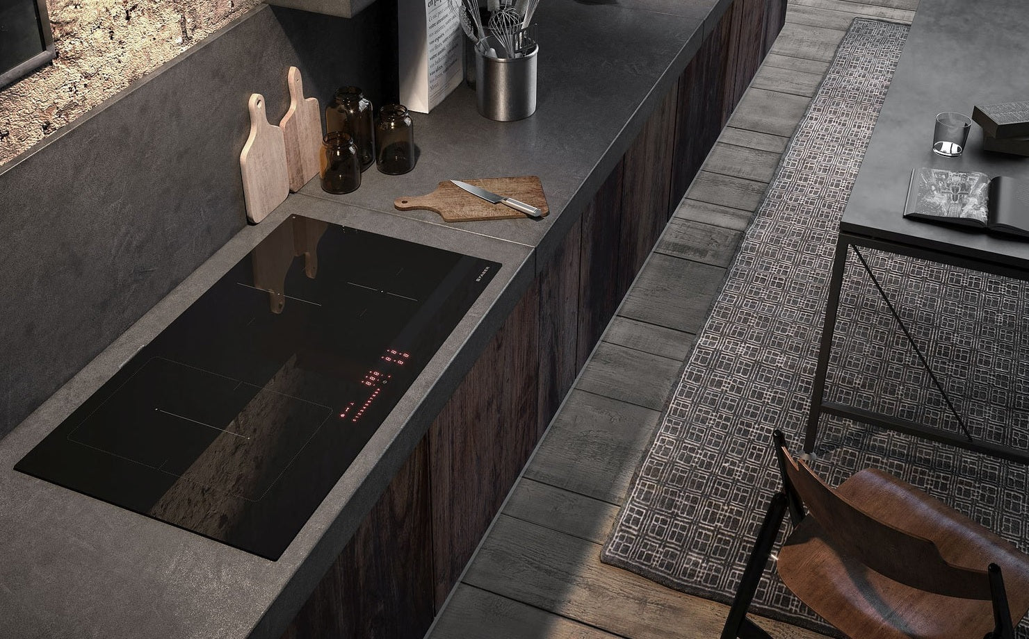 Faber FCH 84 KL - Black Glass/Grey Glass Induction Hob - 4 Zones - 9 Power Levels - Image 2