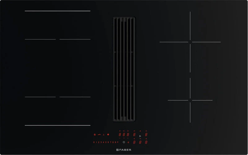 Faber GALILEO-LINEAR-A830-DO - Black 80cm Venting Hob - 4 Zones - D Rated