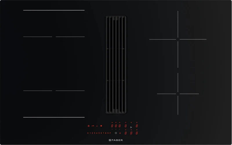 Faber GALILEO-LINEAR-F830-RC - Black 80cm Venting Hob - 4 Zones - D Energy