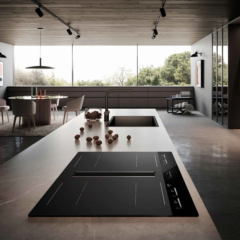 Faber GALILEO-STRIPES-F830-RC - Black 80cm Venting Hob - 4 Zones - D Rated - Image 3