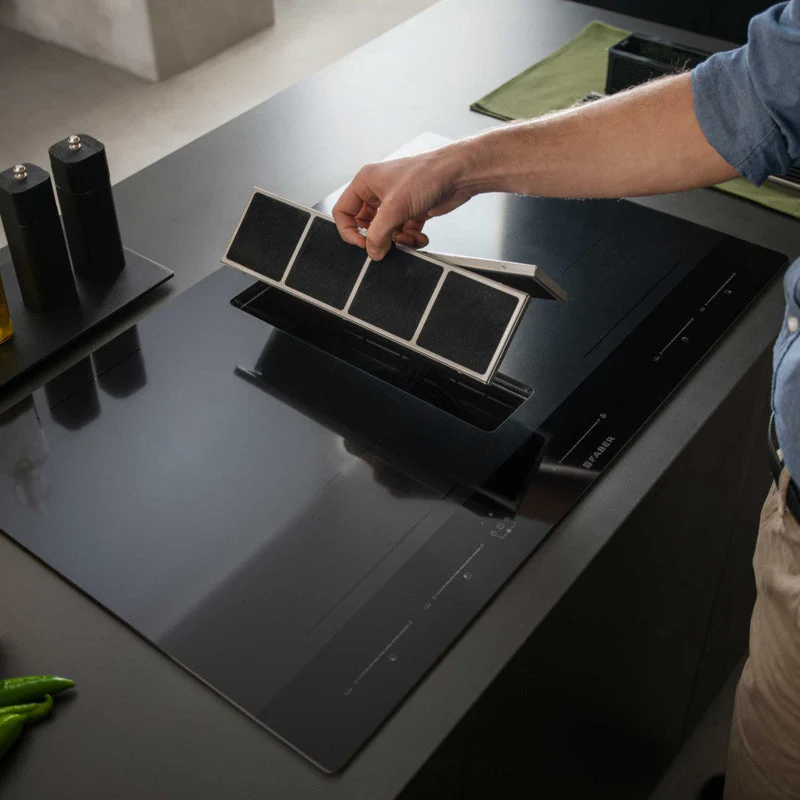 Faber GALILEO-STRIPES-F830-RC - Black 80cm Venting Hob - 4 Zones - D Rated - Image 4
