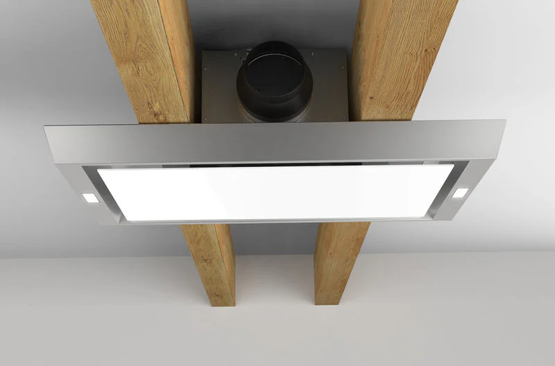 Faber HEAVEN-COMPACT-EV8-X-A90 - Stainless Steel/White Glass 90cm Ceiling Extractor - B Energy Rated - Image 3