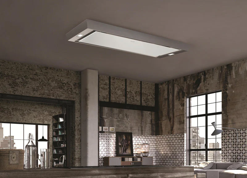 Faber HEAVEN-COMPACT-EV8-X-A90 - Stainless Steel/White Glass 90cm Ceiling Extractor - B Energy Rated - Image 4