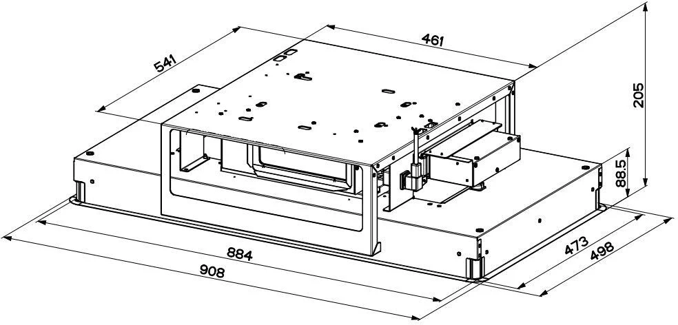 Faber High-Light 2.0 RAD BRS X A91 - Stainless Steel 90cm Wide Ceiling Integrated Extractor - 700 M³/H - D Energy Rated - Image 3
