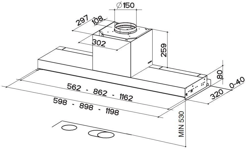 Faber In-Nova Premium EV8+ X A60 - Stainless Steel 60cm Integrated Cooker Hood - 670 m3/h Extraction - A Energy Rating - Image 2