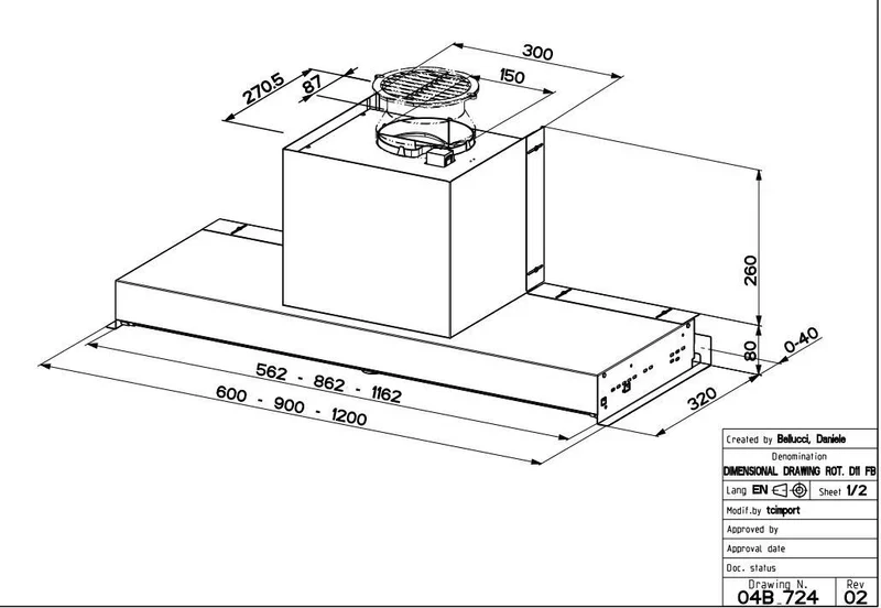 Faber IN-NOVA-SMART-PLUS-X-A60 - Stainless Steel 60cm Integrated Hood - 360m³/h - D Rated - Image 2