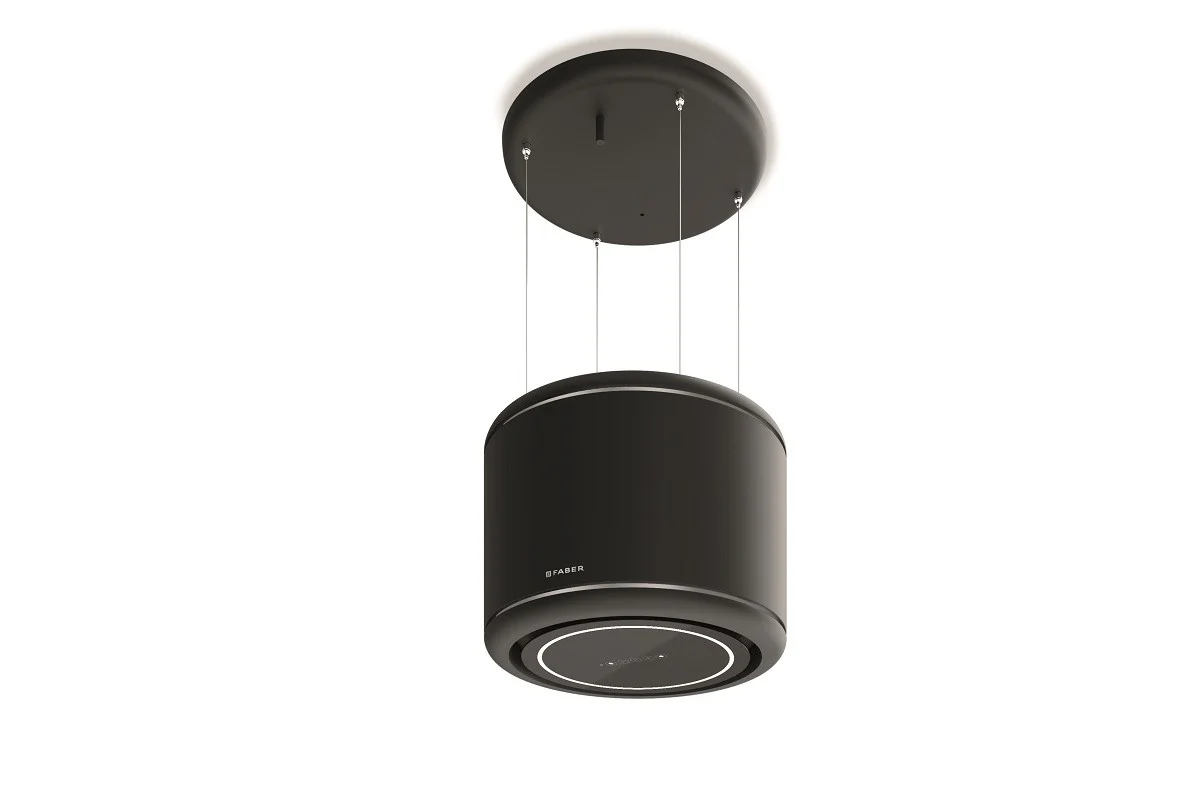 Faber Odette Plus - Black Matt Island Extractor - 50cm LED - A Energy