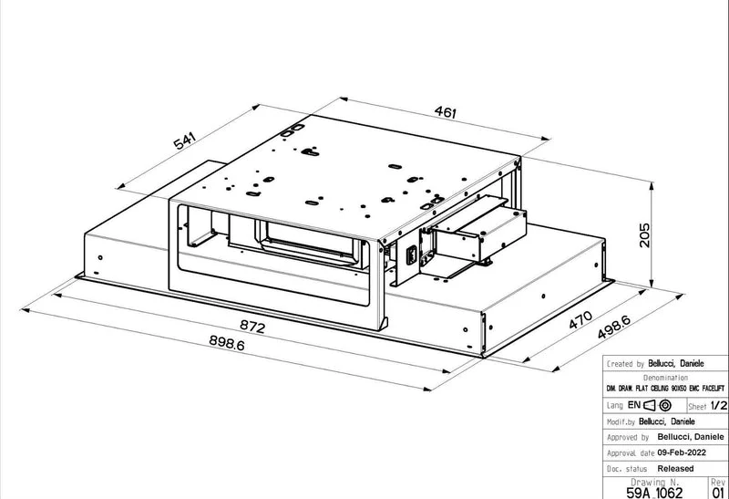 Faber SKY-LIGHT-X-KL-A90 - Stainless Steel 90cm Ceiling Extractor - 700m³/h - D Energy - Image 3