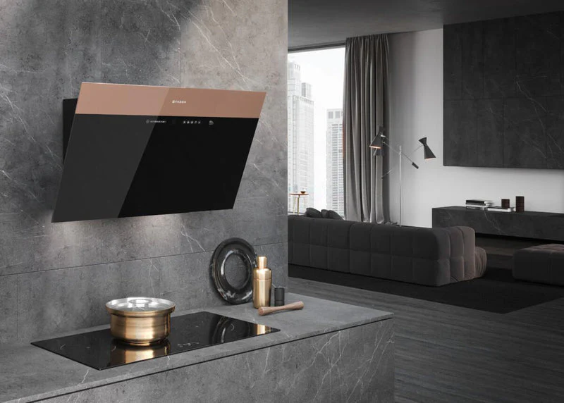 Faber V-AIR-KL-A80 - Black/Brown 80cm Angled Extractor - D Energy Rated - Image 2