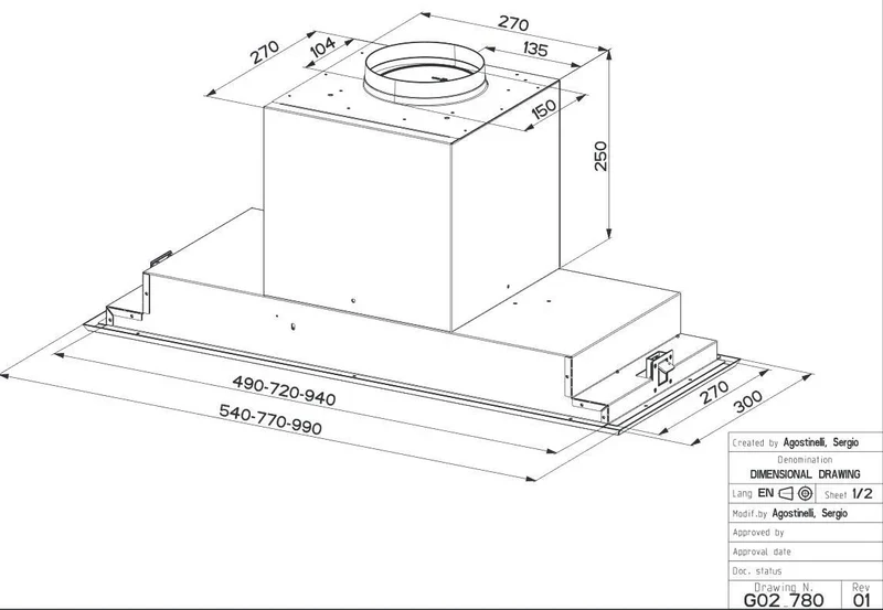 Faber VICTORY-2-X-A54 - Stainless Steel 54cm Canopy Hood - B Energy Rated - Image 3