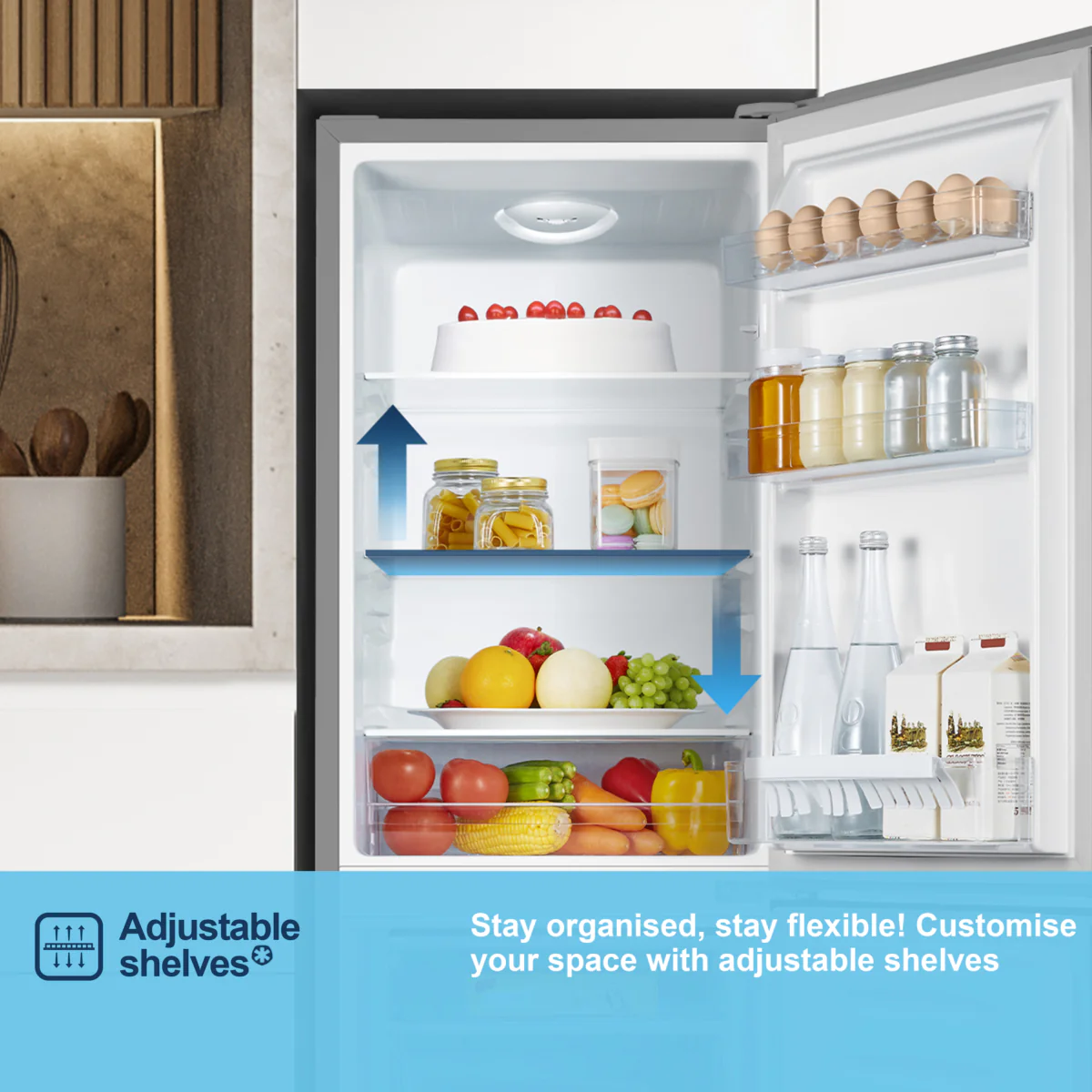 Fridgemaster MC50165ES - Silver Fridge Freezer - 175L - E Energy Rating - Image 5
