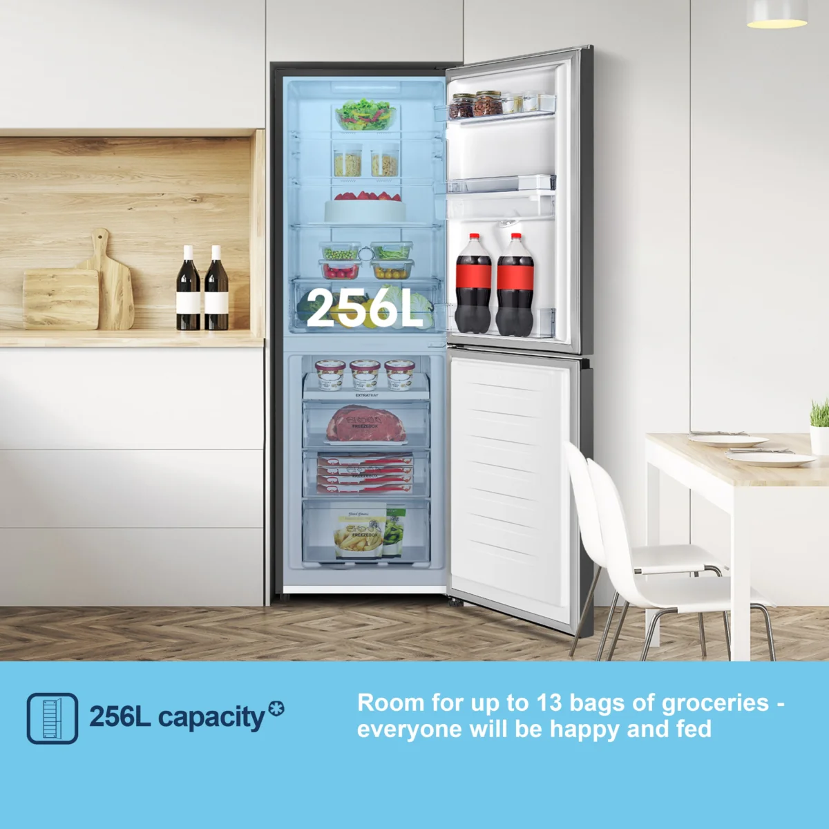 Fridgemaster MC55251DEB - Black Fridge Freezer - 256L - E Energy - Image 3