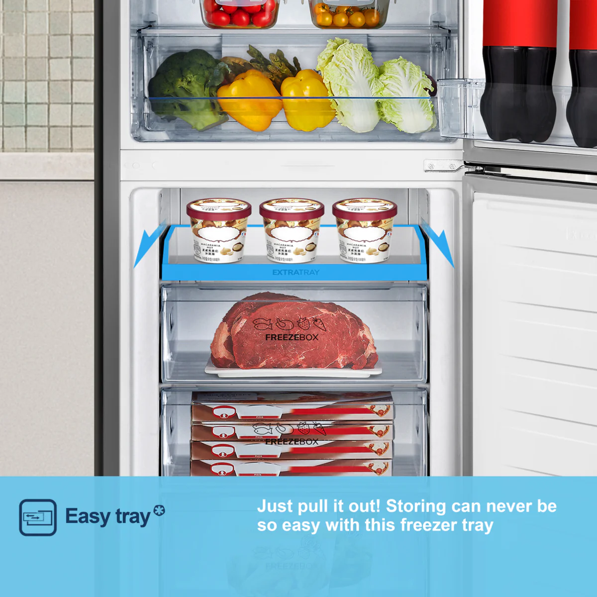 Fridgemaster MC55251DES - Silver Fridge Freezer - 256L - E Energy Rating - Image 6
