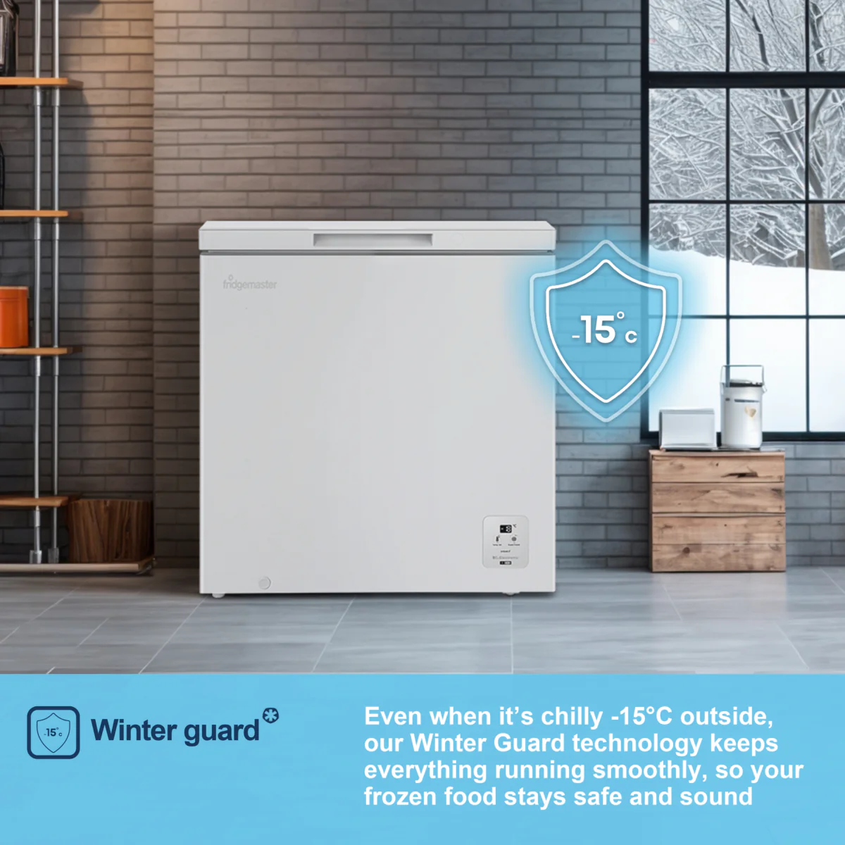 Fridgemaster MCF200E - White Chest Freezer - 198L Capacity - E Energy Rating - Image 4