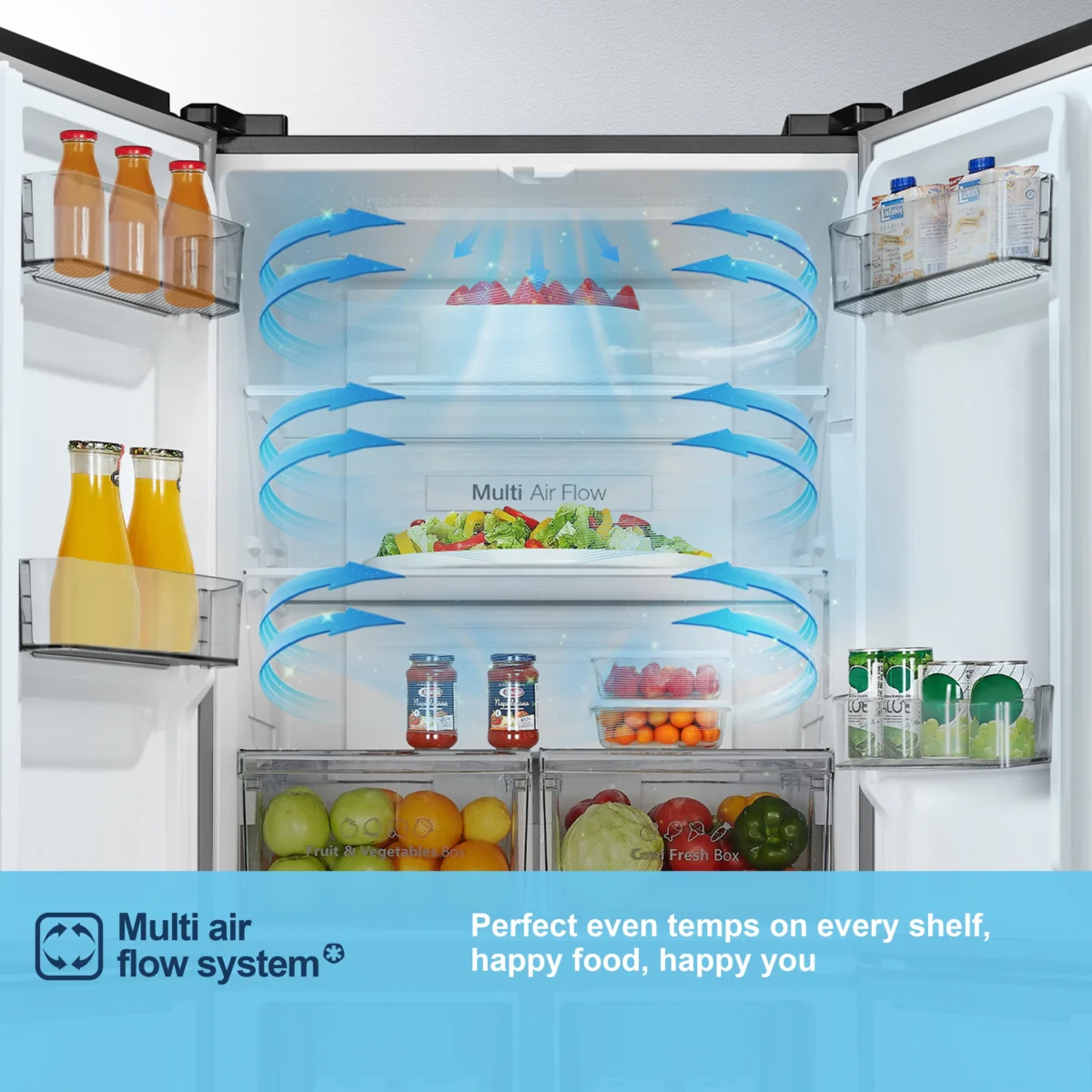 Fridgemaster MQ79395ES - Silver American Fridge Freezer - 427L Capacity - E Energy Rating - Image 6