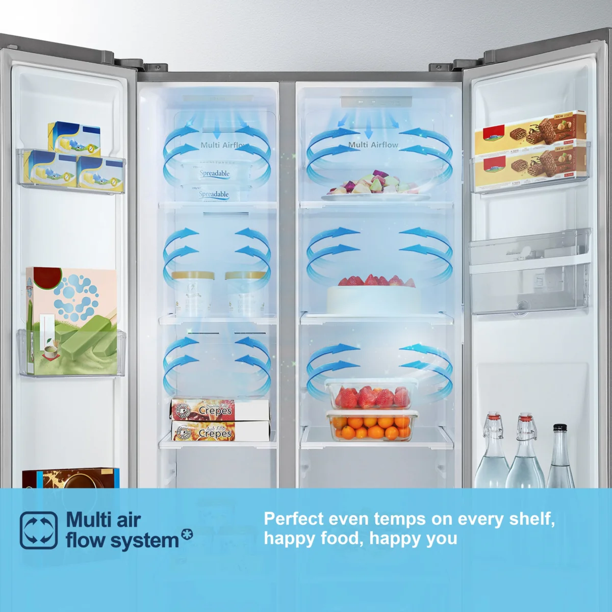 Fridgemaster MS83430DES - Silver American Fridge Freezer - 440L - E Energy Rating - Image 5
