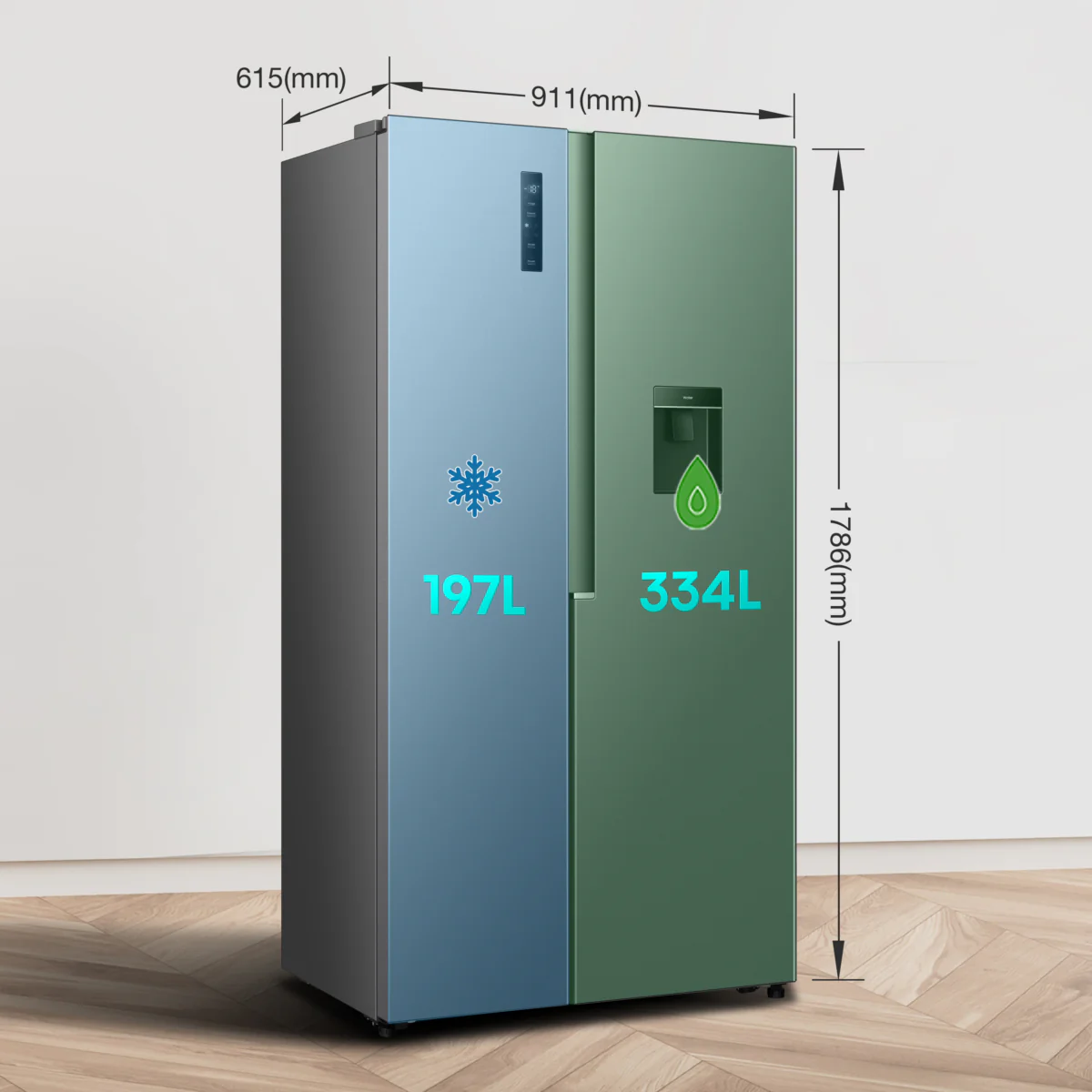 Fridgemaster MS91558DES - Silver American Fridge Freezer - 541L Capacity - E Rating - Image 3